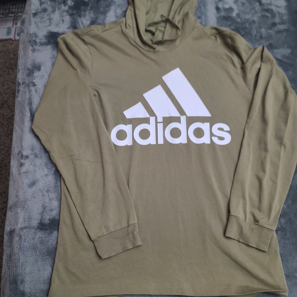 Adidas Men's Large Logo Draw String Light Weight Hoodie